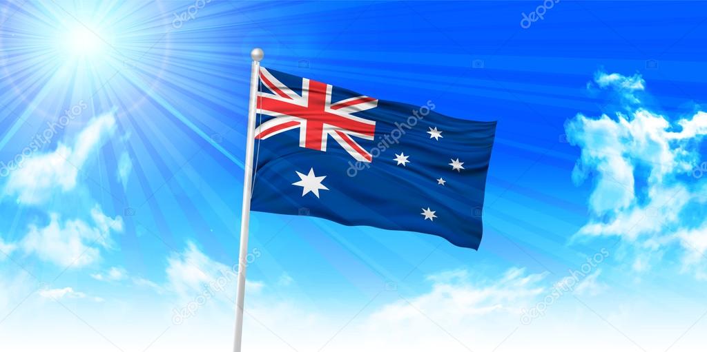 Australia　Flag sky background